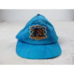 VINTAGE Joe Camel Hat Cap Mens‎ Blue Snapback Smooth Character Tie Dye 90s*